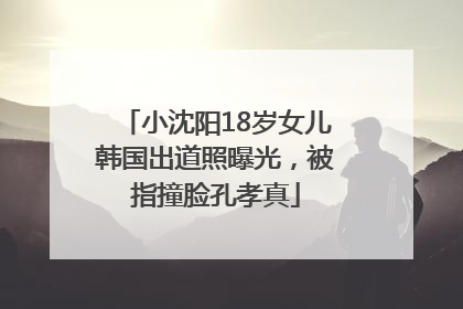小沈阳18岁女儿韩国出道照曝光，被指撞脸孔孝真