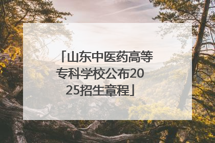 山东中医药高等专科学校公布2025招生章程