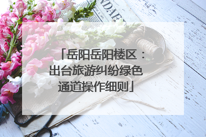 岳阳岳阳楼区：出台旅游纠纷绿色通道操作细则