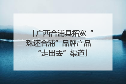 广西合浦县拓宽“珠还合浦”品牌产品“走出去”渠道