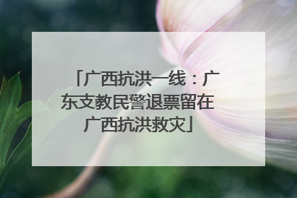 广西抗洪一线：广东支教民警退票留在广西抗洪救灾