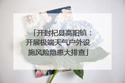 开封杞县高阳镇：开展极端天气户外设施风险隐患大排查