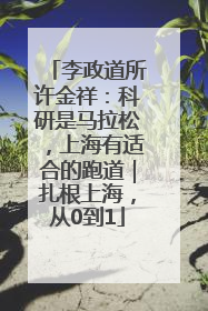李政道所许金祥：科研是马拉松，上海有适合的跑道｜扎根上海，从0到1