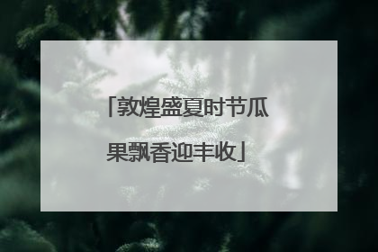敦煌盛夏时节瓜果飘香迎丰收