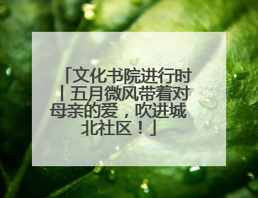 文化书院进行时丨五月微风带着对母亲的爱，吹进城北社区！
