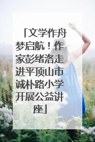 文学作舟梦启航！作家彭绪洛走进平顶山市诚朴路小学开展公益讲座