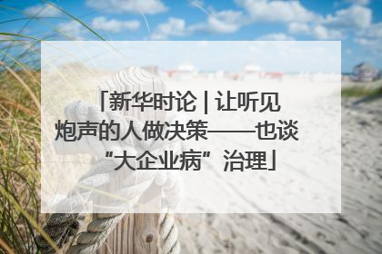 新华时论 | 让听见炮声的人做决策——也谈“大企业病”治理