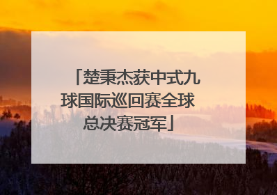 楚秉杰获中式九球国际巡回赛全球总决赛冠军