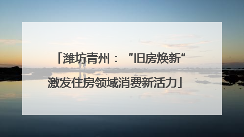 潍坊青州：“旧房焕新”激发住房领域消费新活力