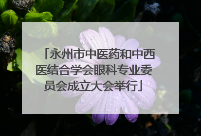 永州市中医药和中西医结合学会眼科专业委员会成立大会举行