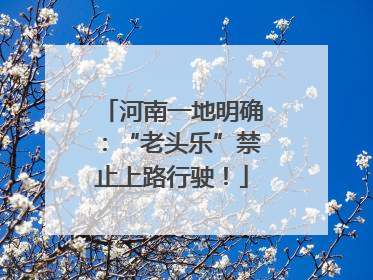 河南一地明确：“老头乐”禁止上路行驶！