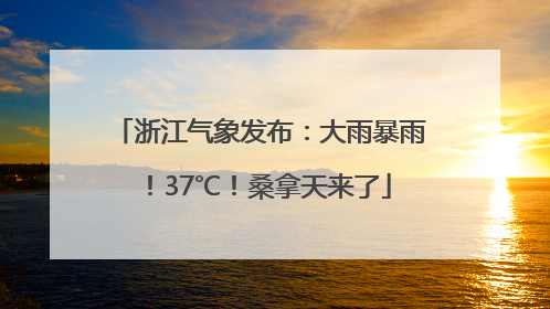 浙江气象发布：大雨暴雨！37℃！桑拿天来了