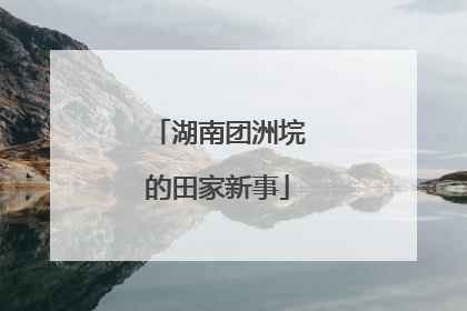 湖南团洲垸的田家新事