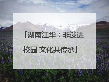 湖南江华：非遗进校园 文化共传承