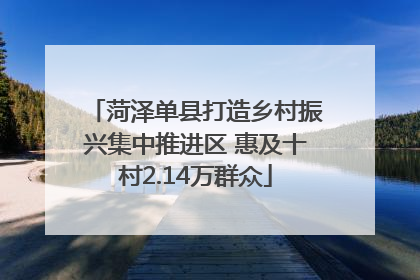 菏泽单县打造乡村振兴集中推进区 惠及十村2.14万群众