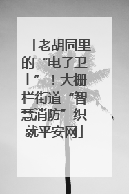 老胡同里的“电子卫士”！大栅栏街道“智慧消防”织就平安网