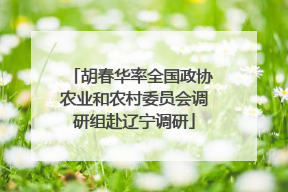 胡春华率全国政协农业和农村委员会调研组赴辽宁调研