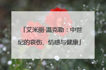 艾米丽·温克勒：中世纪的哀伤、情感与健康