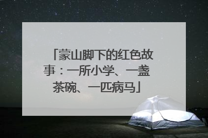 蒙山脚下的红色故事：一所小学、一盏茶碗、一匹病马