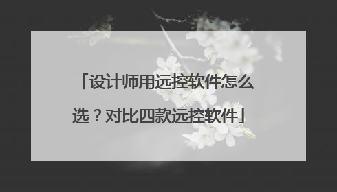 设计师用远控软件怎么选？对比四款远控软件