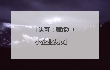 认可：赋能中小企业发展