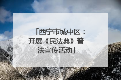 西宁市城中区：开展《民法典》普法宣传活动