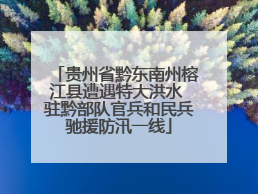 贵州省黔东南州榕江县遭遇特大洪水 驻黔部队官兵和民兵驰援防汛一线