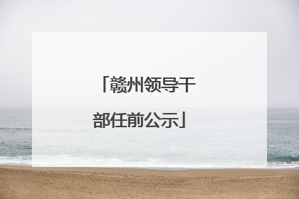 赣州领导干部任前公示