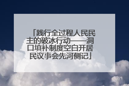践行全过程人民民主的破冰行动——洞口填补制度空白开居民议事会先河侧记