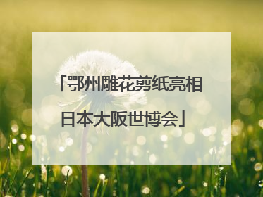 鄂州雕花剪纸亮相日本大阪世博会