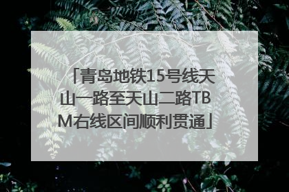 青岛地铁15号线天山一路至天山二路TBM右线区间顺利贯通