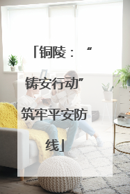 铜陵：“铸安行动”筑牢平安防线
