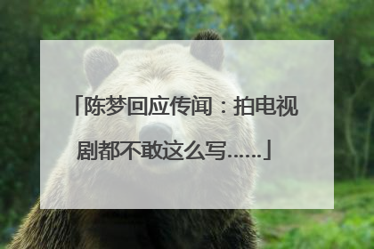 陈梦回应传闻：拍电视剧都不敢这么写……