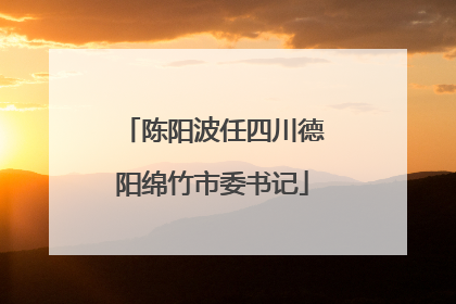陈阳波任四川德阳绵竹市委书记