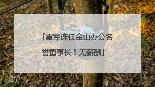 雷军连任金山办公名誉董事长！无薪酬
