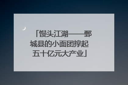 馒头江湖——鄄城县的小面团撑起五十亿元大产业