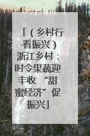 （乡村行·看振兴）浙江乡村：时令果蔬迎丰收 “甜蜜经济”促振兴