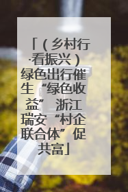 （乡村行·看振兴）绿色出行催生“绿色收益” 浙江瑞安“村企联合体”促共富