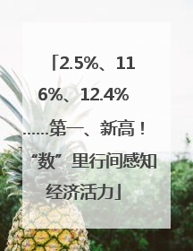 2.5%、116%、12.4%……第一、新高！“数”里行间感知经济活力