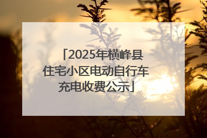 2025年横峰县住宅小区电动自行车充电收费公示