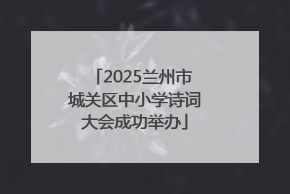 2025兰州市城关区中小学诗词大会成功举办
