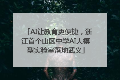 AI让教育更便捷，浙江首个山区中学AI大模型实验室落地武义